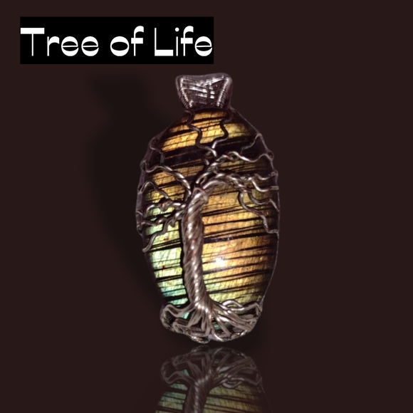 Hand Crafted Jewelry - (SOLD)Unisex Tree of life in Labradorite  pendant necklace.